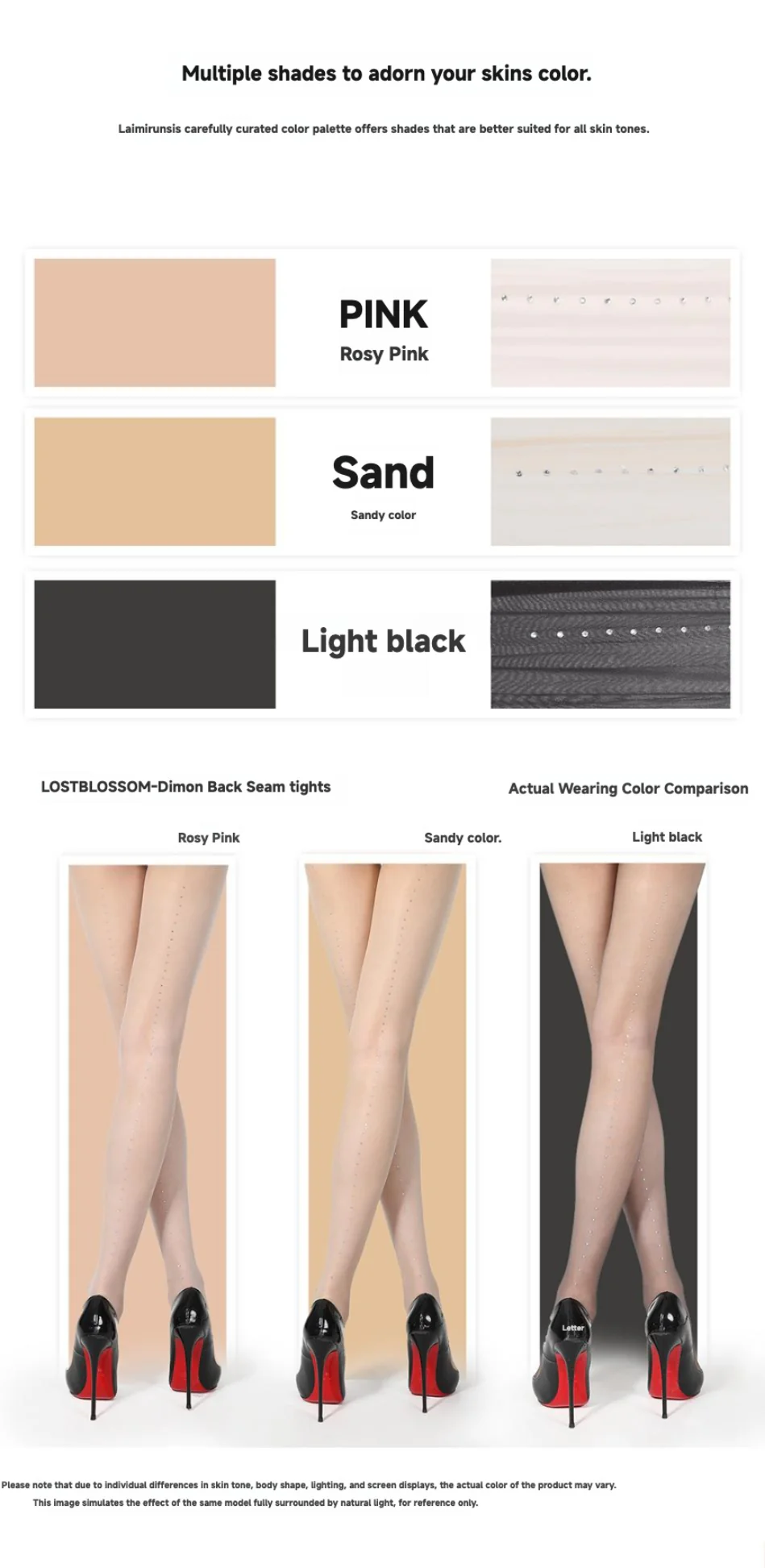 「LOST BLOSSOM DIMON BACK SEAM TIGHTS / 1D绮丽体香袜-竖钻款」 - Image 19